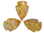 Amazing Gemstone yellow aura quartz arrowhead close-up for jewelry making