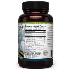 Amazing Herbs 1250mg capsules closeup highlights potent thymoquinone content and potency.