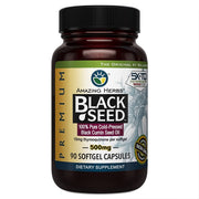 Amazing Herbs black seed oil capsules bottle for daily digestive and immune support.