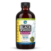 Amazing Herbs Premium Black Seed Oil bottle on kitchen counter for daily wellness.