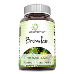 Amazing India Bromelain bottle front view, suitable for daily use.