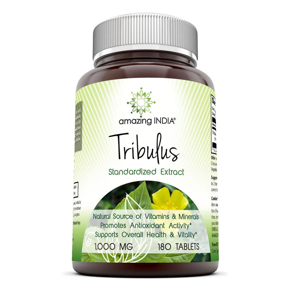 Amazing India Tribulus 1000mg tablet bottle for daily wellness