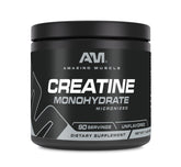 Amazing Muscle bottle closeup of unflavored creatine monohydrate for steady energy support.