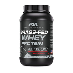 Amazing Muscle whey protein shake glass ready for post-workout drink.