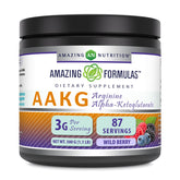 Amazing Nutrition AAKG 500g bottle label with product details for easy reference.