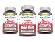 Amazing Nutrition Acetyl L-Carnitine HCl 1500 mg serving bottle supports daily energy metabolism.