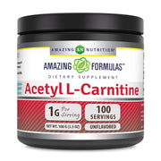 Amazing Nutrition Acetyl L-Carnitine powder with scoop supports daily energy and focus.