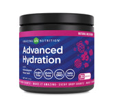 Amazing Nutrition Advanced Hydration powder tub promotes balanced hydration during workouts.