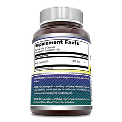 Amazing Nutrition Alpha Lipoic Acid 300 mg bottle label shows Non-GMO and Made in USA