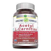 Amazing Nutrition bottle of Amazing Formulas acetyl L-carnitine HCl veggie capsules for daily energy