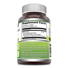Close-up of Aloe Vera softgel capsules highlighting purity and easy swallowing