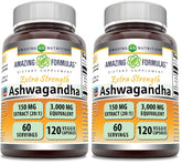 Amazing Nutrition Amazing Formulas Ashwagandha bottle on shelf for daily wellness.