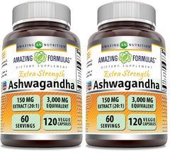 Amazing Nutrition Amazing Formulas Ashwagandha bottle on shelf for daily wellness.