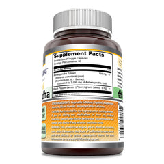 Ingredient panel shows Ashwagandha extract and black pepper for absorption.