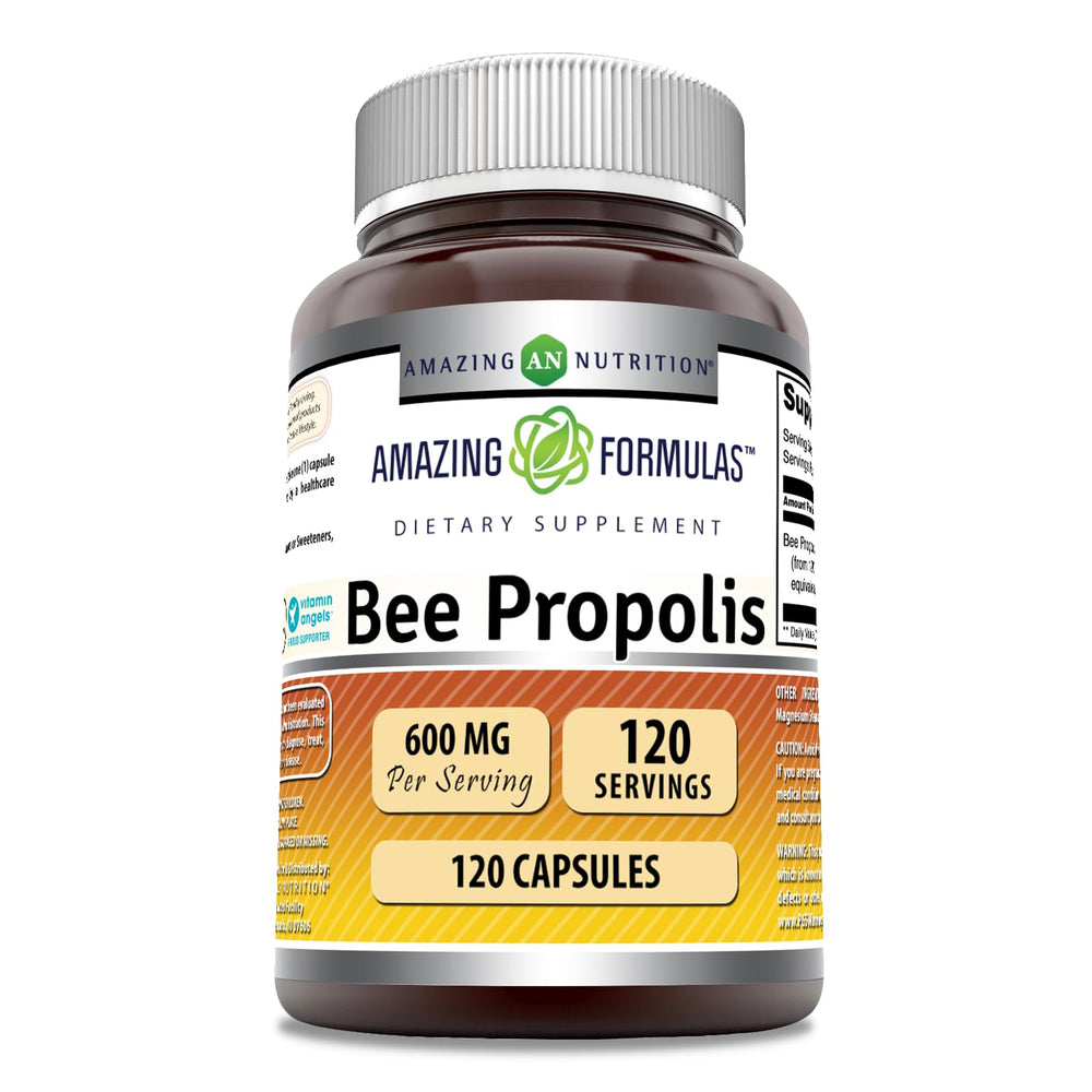 Amazing Formulas Bee Propolis bottle front for daily support and easy supplementation.