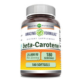 Amazing Nutrition beta-carotene softgel bottle supports daily nutrient intake