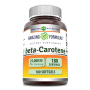 Amazing Nutrition beta-carotene softgel bottle supports daily nutrient intake