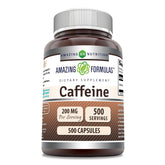 Amazing Nutrition's Amazing Formulas caffeine bottle front for quick morning energy and focus.