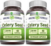 Amazing Formulas celery seed extract bottle, 1500 mg per serving, in a 2-pack for daily use