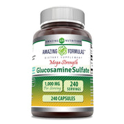 Amazing Nutrition Amazing Formulas glucosamine sulfate capsules bottle showing purity and potency.