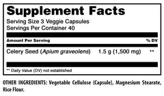 Gluten-free label on Amazing Formulas celery seed extract bottle