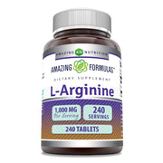 Amazing Nutrition L-Arginine 1000mg tablets packaging highlights purity and ease of daily use.