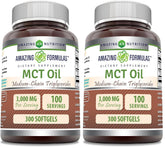 Amazing Nutrition MCT Oil Softgels bottle front for on-the-go fueling