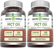 Amazing Nutrition MCT Oil Softgels bottle front for on-the-go fueling