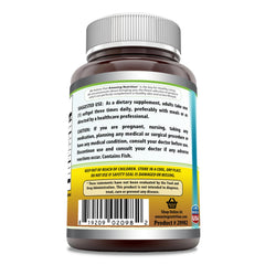 Amazing Nutrition Amazing Omega 1000mg softgel bottle label close-up shows EPA and DHA content.