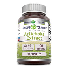 Amazing Nutrition Artichoke Extract bottle with 500 mg serving for daily use.