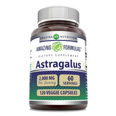 Amazing Nutrition Astragalus bottle front with 120 capsules for daily wellness.