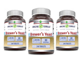 Amazing Nutrition Brewers Yeast tablets close-up showing high potency 1500 mg per serving