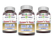 Amazing Nutrition Brewers Yeast tablets close-up showing high potency 1500 mg per serving