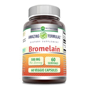 Amazing Nutrition Bromelain 500mg bottle close-up, showcasing premium quality and potency.