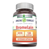 Amazing Nutrition bromelain bottle-front for digestive comfort with 500 mg per serving