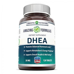 Dosage measure image for Amazing Nutrition DHEA 100 mg two-tablet serving