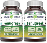 Amazing Nutrition fenugreek seed bottle showing 610 mg per serving for daily use.