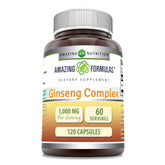 Amazing Nutrition Ginseng Complex bottle with 120 capsules for daily energy support.