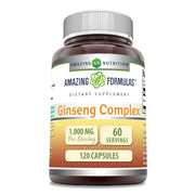Amazing Nutrition Ginseng Complex bottle with 120 capsules for daily energy support.
