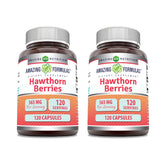 Amazing Nutrition Hawthorn Berries bottle showing 565 mg per serving for daily wellness.