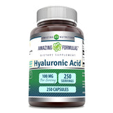 Amazing Nutrition Hyaluronic Acid 100mg bottle front for daily hydration support.