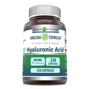 Amazing Nutrition Hyaluronic Acid 100mg bottle front for daily hydration support.