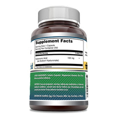 Amazing Nutrition Hyaluronic Acid 100mg capsules closeup highlighting skin and joint comfort.