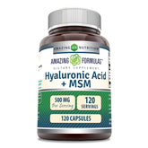 Amazing Nutrition Hyaluronic Acid & MSM bottle front for daily joint support