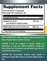 Amazing Nutrition Hyaluronic Acid and MSM bottle top view emphasizes easy, portable daily supplement