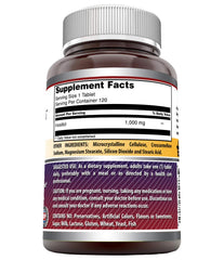 Amazing Nutrition Inositol 1000mg bottle close-up highlights clean, non-GMO formula.