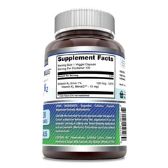 Amazing Nutrition MK7 label close-up showing supplement details and potency