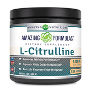 Amazing Nutrition L-Citrulline powder bottle shows 1000 mg per serving for reliable daily support.
