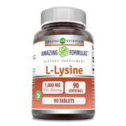 Amazing Nutrition L-Lysine 1000mg bottle closeup showing purity and potency for daily immune balance