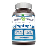 Amazing Nutrition L-Tryptophan 1000mg tablets bottle on a clean surface for daily wellness